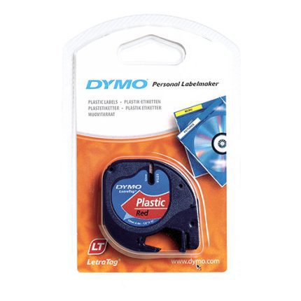 Dymo LetraTag Plastik Şerit 12 mm x 4 mt Kırmızı (59424)