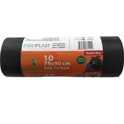Ersopack Endüstriyel Battal Çöp Torbası Siyah 75x90 cm 10 Adet