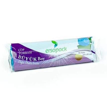 Ersopack Standart Büyük Çöp Torbası Siyah 65x80 cm 10 Adet