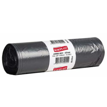 Koroplast Jumbo Endüstriyel Çöp Torbası Siyah 80x110 cm 10 Adet