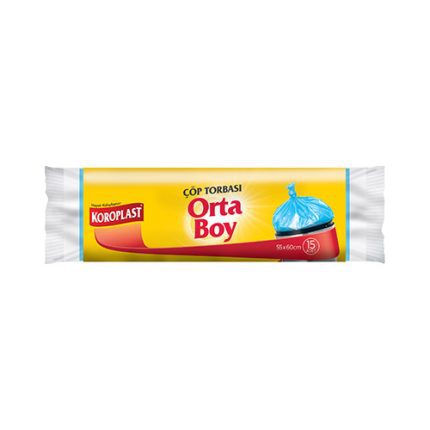 Koroplast Orta Güçlü Çöp Torbası Mavi 55x60 cm 15 Adet