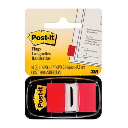 3M Post-it 680-1 kırmızı 50 yaprak işaret bandı ve dispenser ambalajı