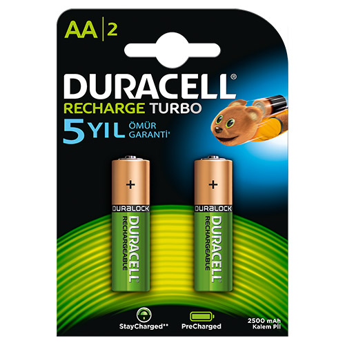 Duracell AA Şarjlı Kalem Pil 2 Adet ( 2500 MAH )