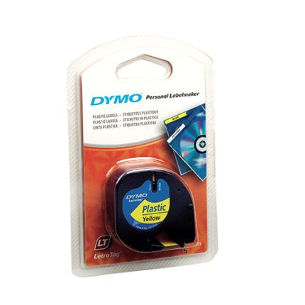 Dymo LetraTag Plastik Şerit 12 mm x 4 mt Sarı  (59423)
