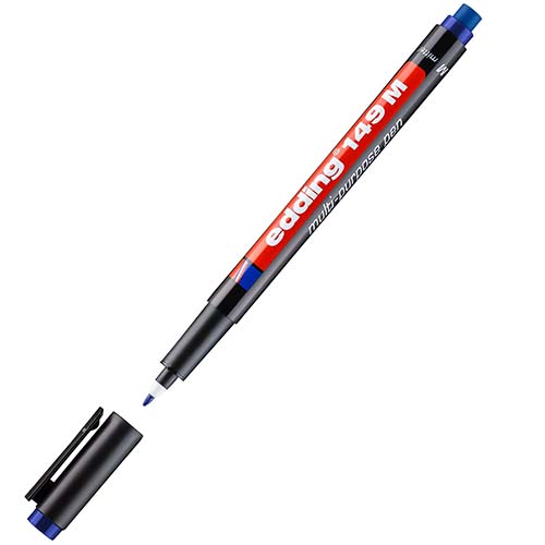 Edding 149M Asetat Kalemi Silgili Mavi