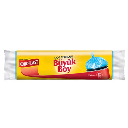 Koroplast Büyük Güçlü Çöp Torbası Mavi 65x80 cm 10 Adet