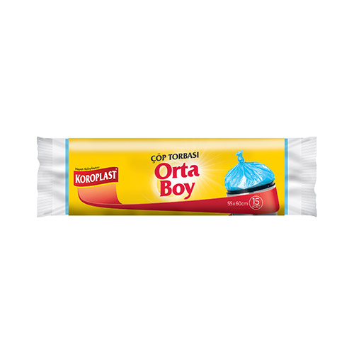 Koroplast Orta Güçlü Çöp Torbası Mavi 55x60 cm 15 Adet Koroplast Orta Güçlü Çöp Torbası Mavi 55x60 cm 15 Adet