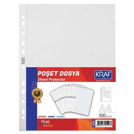 Kraf 1002 XL Poşet Dosya A4 100 lü