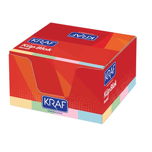 Kraf 117G Küp Bloknot Renkli  8 x 8 cm