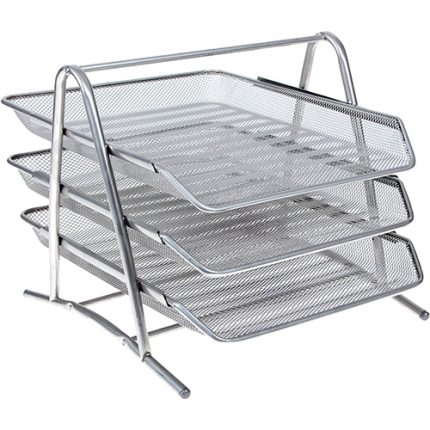 Kraf 460G Perfore Evrak Rafı Metal 3 lü Gri
