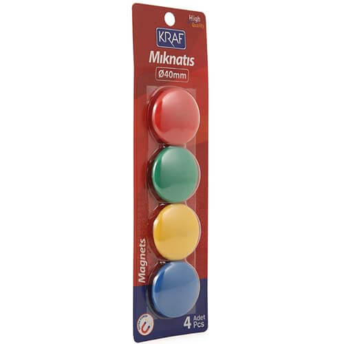 Kraf 504G Mıknatıs 40 mm Renkli 4 Adet