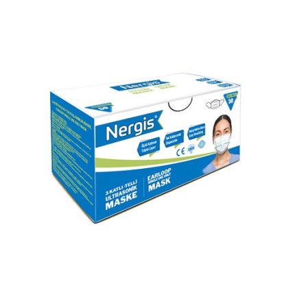 Nergis Telli Lastikli 3 Katlı Cerrahi Maske 50 Adet