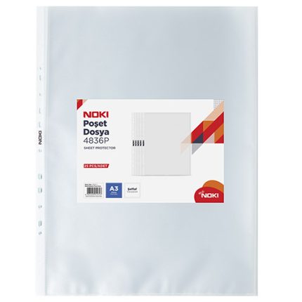 Noki 4836 Şeffaf Poşet Dosya A3 25 li