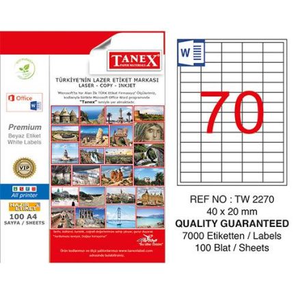 Tanex Laser Etiket TW 2270 40 x 20 mm
