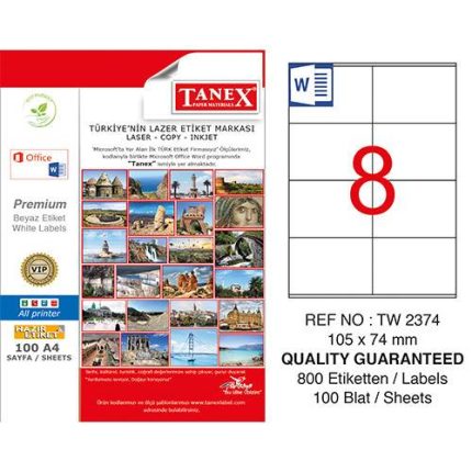 Tanex Laser Etiket TW 2374 105 x 74 mm